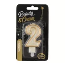 Number Gold Gold Glitter Number 2 Cake Candle
