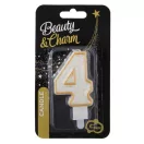 Number Gold Gold glitter number candle 4, cake candle