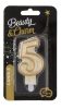 Number Gold Gold glitter number 5 birthday candle, cake candle
