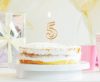 Number Gold Gold glitter number 5 birthday candle, cake candle