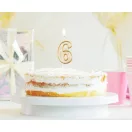Number Gold Gold glitter number 6 candle, cake candle