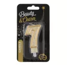 Number Gold Gold glitter number 7 candle, cake candle