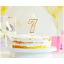 Number Gold Gold glitter number 7 candle, cake candle