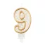 Number Gold Gold glitter number 9 birthday candle, cake candle