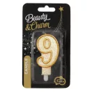 Number Gold Gold glitter number 9 birthday candle, cake candle