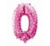 Pink with Hearts, Pink number 0 foil balloon 61 cm