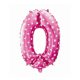 Pink with Hearts, Pink number 0 foil balloon 61 cm