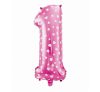 Pink with Hearts, Pink number 1 foil balloon 61 cm