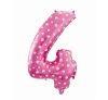 Pink with Hearts, Pink Number 4 foil balloon 61 cm