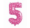 Pink with Hearts, Pink Number 5 foil balloon 61 cm