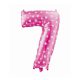 Pink with Hearts, Pink Number 7 foil balloon 61 cm