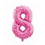 Number Pink with Hearts Pink number 8 foil balloon 61 cm