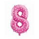 pink with Hearts, Pink Number 8 foil balloon 61 cm