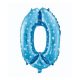 blue with Stars, Blue number 0 foil balloon 61 cm