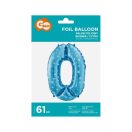 Number Blue with Stars Blue number 0 foil balloon 61 cm