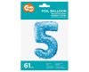 blue with Stars, Blue Number 5 foil balloon 61 cm