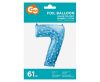 blue with Stars, Blue Number 7 foil balloon 61 cm