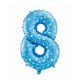blue with Stars, Blue Number 8 foil balloon 61 cm