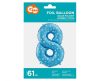 blue with Stars, Blue Number 8 foil balloon 61 cm