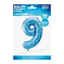 Number Blue with Stars Blue number 9 foil balloon 64 cm