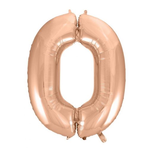 Number Rose Gold Number 0 foil balloon 92 cm