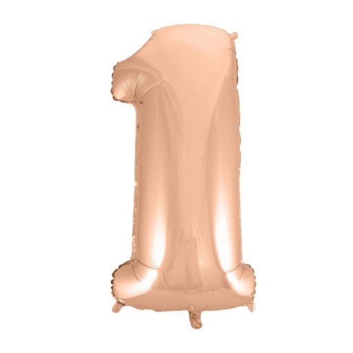Number Rose Gold Number 1 foil balloon 92 cm