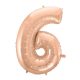 rose gold Number 6 foil balloon 92 cm