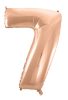 rose gold Number 7 foil balloon 92 cm