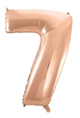 rose gold Number 7 foil balloon 92 cm