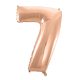 rose gold Number 7 foil balloon 92 cm