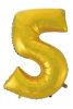 Gold 5 Gold Mat number foil balloon 92 cm