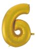 Gold 6 Gold Mat number foil balloon 92 cm