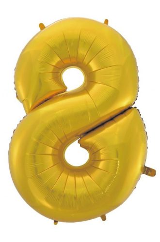 Gold 8 Gold Mat number foil balloon 92 cm