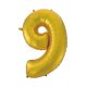 Gold 9 Gold Mat number foil balloon 92 cm