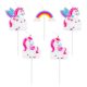 Unicorn Rainbow  birthday candle, candle set 5 pcs