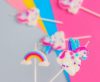 Unicorn Rainbow  birthday candle, candle set 5 pcs
