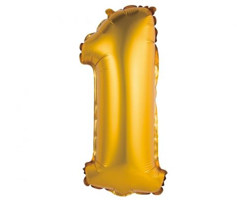 Gold Matt, Gold 1 mini number foil balloon 35 cm
