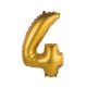 Gold Matt, Gold 4 mini number foil balloon 35 cm