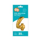 Number Gold Matt Gold Number 4 Mini Foil Balloon 35 cm