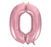 Light Pink, Pink number 0 foil balloon 92 cm