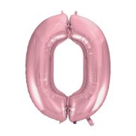 Number Light Pink, Pink Foil Balloon Number 0 - 92 cm