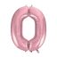 Number Light Pink, Pink Foil Balloon Number 0 - 92 cm