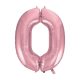 Number Light Pink, Pink Foil Balloon Number 0 - 92 cm