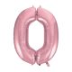 Light Pink, Pink number 0 foil balloon 92 cm