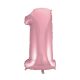 Light Pink, Pink number 1 foil balloon 92 cm