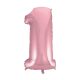 Light Pink, Pink number 1 foil balloon 92 cm