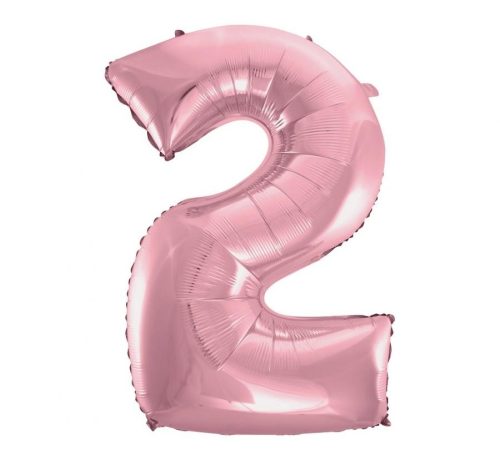 Light Pink, Pink number 2 foil balloon 92 cm