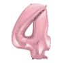Light Pink, Pink Number 4 foil balloon 92 cm