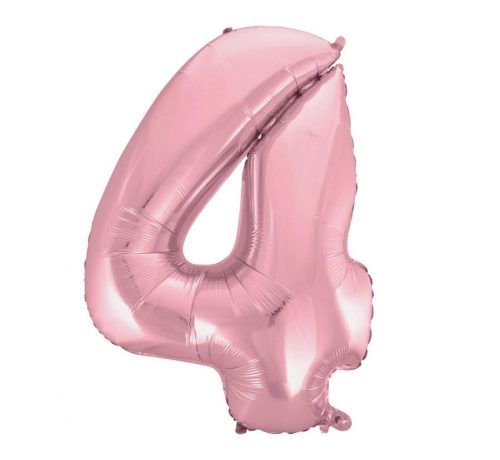 Light Pink, Pink Number 4 foil balloon 92 cm