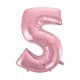 Number Light Pink, Pink Number 5 Foil Balloon 92 cm